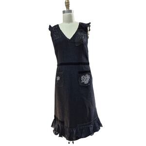 Moschino Cheap and Chic wool nylon little black dress shift Size 8